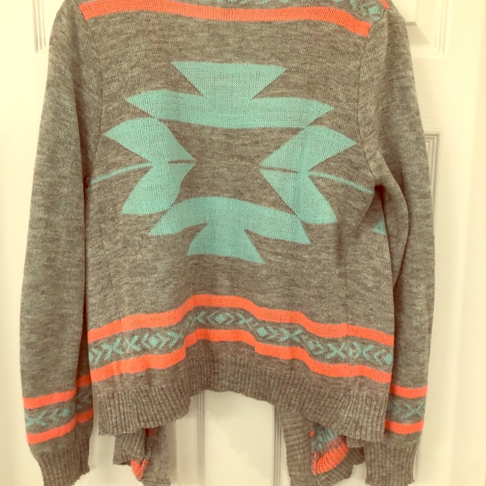 Tribal print cardigan sweater